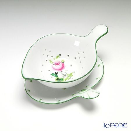 ヘレンド ウィーンのバラ 02452／02451 ティーストレーナー／トレイ