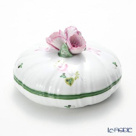 ヘレンド ウィーンのバラ 06026-0-29／6170 ラウンドボックス（フラワー） 17cm