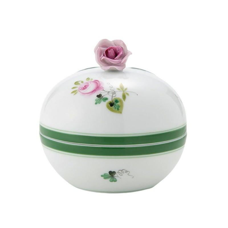 ヘレンド ウィーンのバラ 06033-0-09／6153 ラウンドボックス（ローズ）