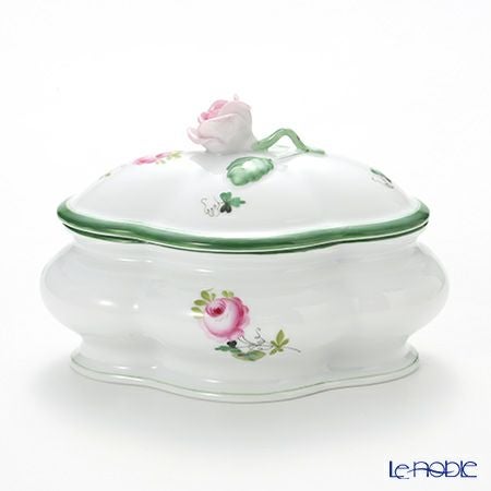 ヘレンド (HEREND) ウィーンのバラ 06058-0-09 ボンボン入れ オーバルボックス（ローズ） 14cm