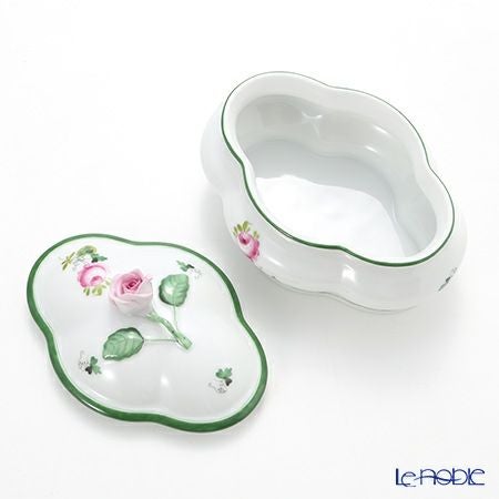 ヘレンド (HEREND) ウィーンのバラ 06058-0-09 ボンボン入れ オーバルボックス（ローズ） 14cm