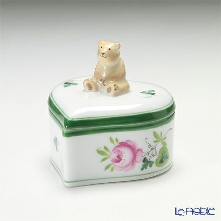 ヘレンド ウィーンのバラ 06111-0-71 ハートボックス（クマ）