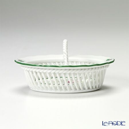 ヘレンド ウィーンのバラ 07382-0-00 バスケット（ハンドル付） 9.8cm
