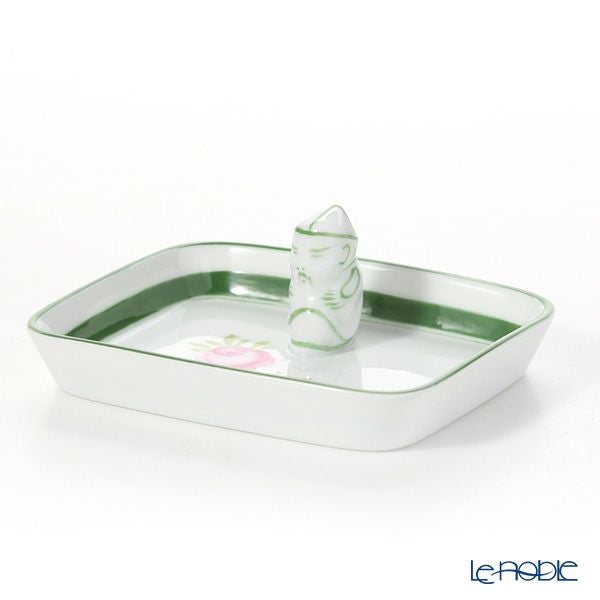 ヘレンド (HEREND) ウィーンのバラ 07733-0-21 オブロングトレイ マンダリン 8cm