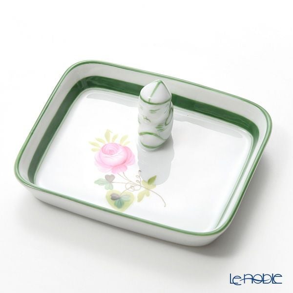 ヘレンド (HEREND) ウィーンのバラ 07733-0-21 オブロングトレイ マンダリン 8cm