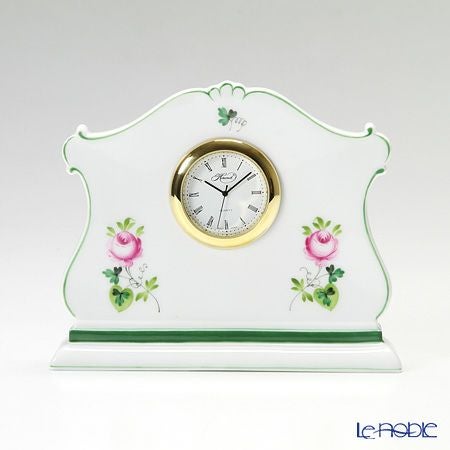 ヘレンド ウィーンのバラ 08068-0-00 テーブルクロック 11.5cm