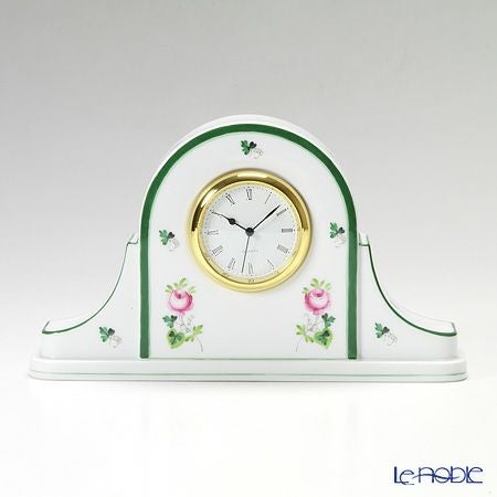 ヘレンド ウィーンのバラ 08081-0-00 テーブルクロック 14cm