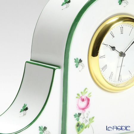 ヘレンド ウィーンのバラ 08081-0-00 テーブルクロック 14cm