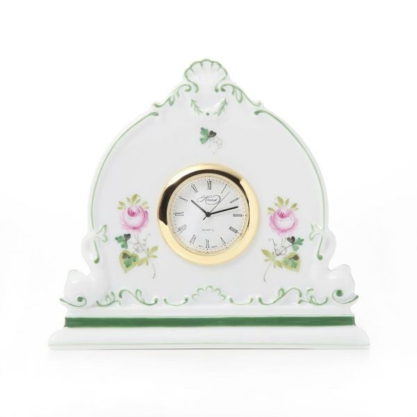 ヘレンド ウィーンのバラ 08083-0-00 テーブルクロック 12.5cm