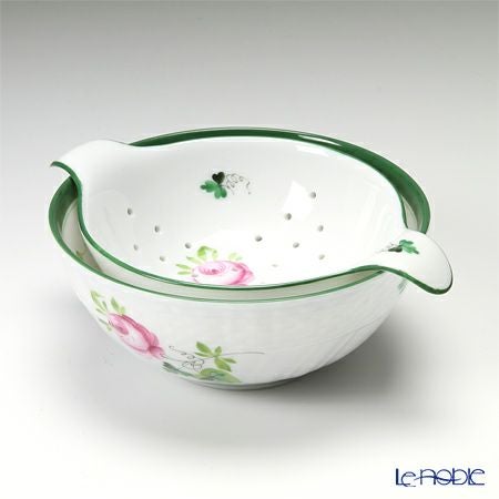 ヘレンド ウィーンのバラ 001453／01454 ティーストレーナー／ボウル