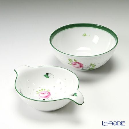 ヘレンド ウィーンのバラ 001453／01454 ティーストレーナー／ボウル