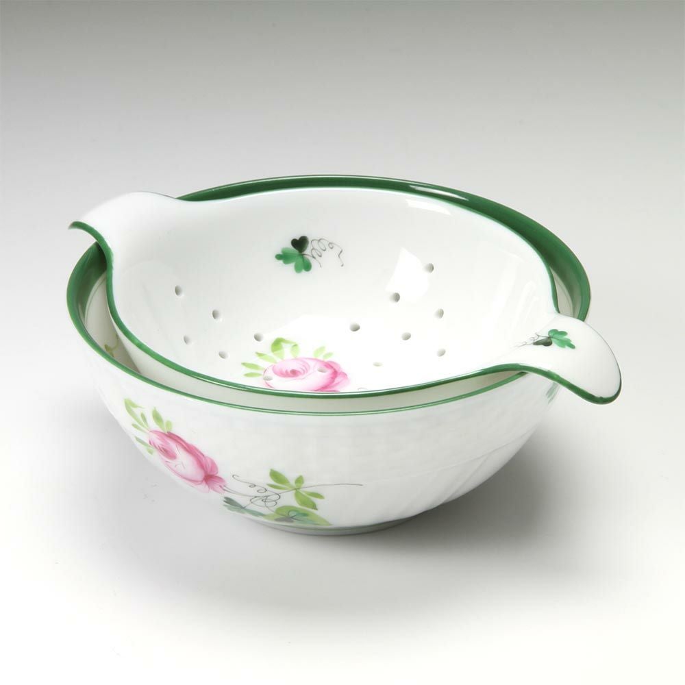 ヘレンド ウィーンのバラ 001453／01454 ティーストレーナー／ボウル