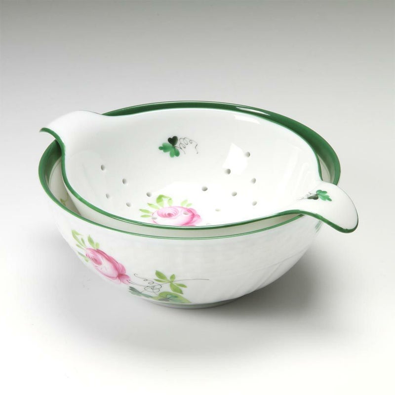 ヘレンド ウィーンのバラ 001453／01454 ティーストレーナー／ボウル