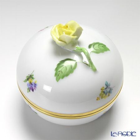 ヘレンド ミルフルール MF 06033-0-00／6153 ラウンドボックス（ローズ）