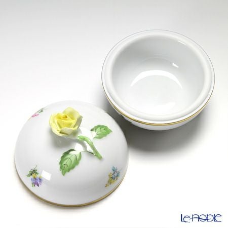 ヘレンド ミルフルール MF 06033-0-00／6153 ラウンドボックス（ローズ）