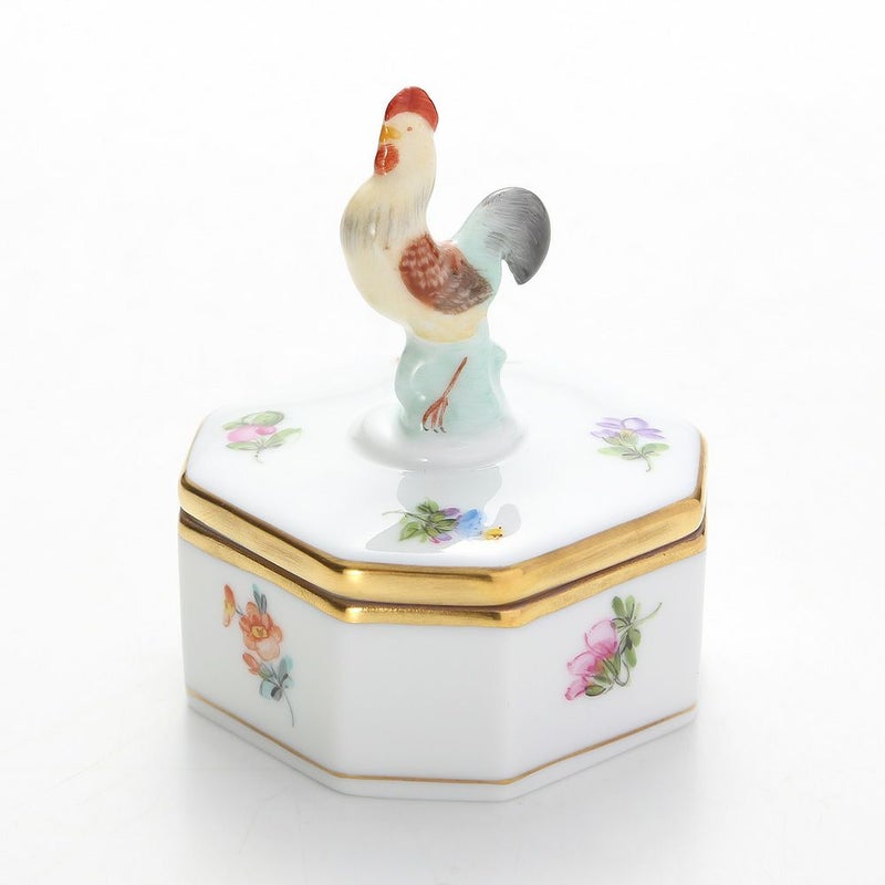 ヘレンド ミルフルール MF 06105-0-16 オクタゴナルボックス（ニワトリ） 4.8cm