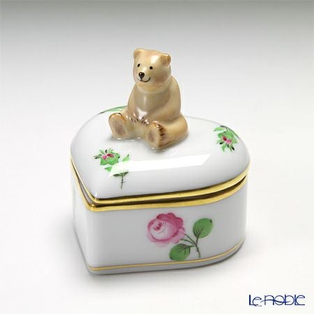 ヘレンド プティットローズ PR 06112-0-71 ハートボックス（クマ）