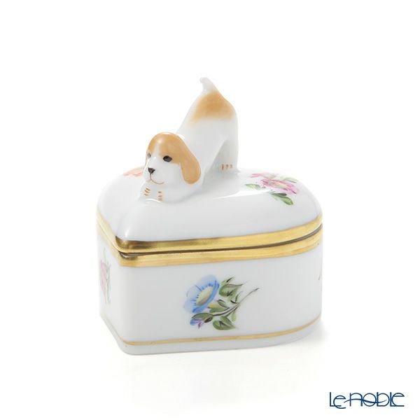 ヘレンド ミルフルール MF 06112-0-91 ハートボックス（ドッグ）