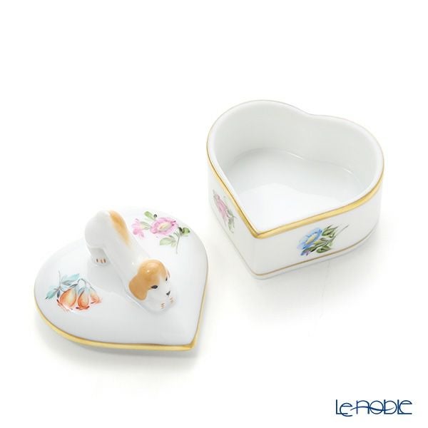 ヘレンド ミルフルール MF 06112-0-91 ハートボックス（ドッグ）