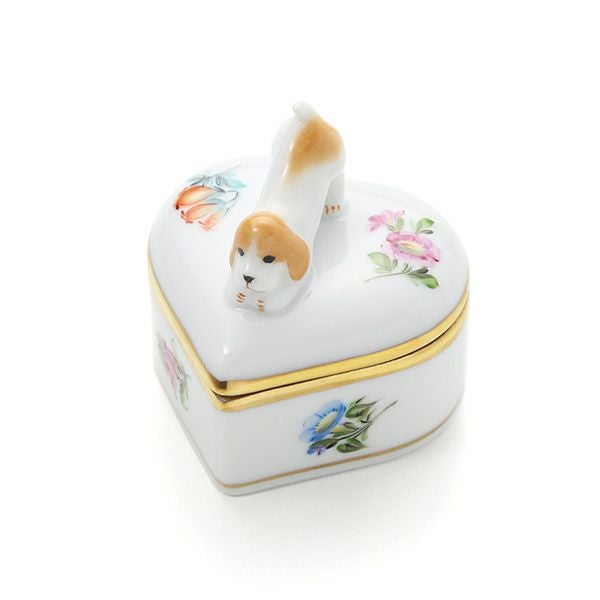 ヘレンド ミルフルール MF 06112-0-91 ハートボックス（ドッグ）