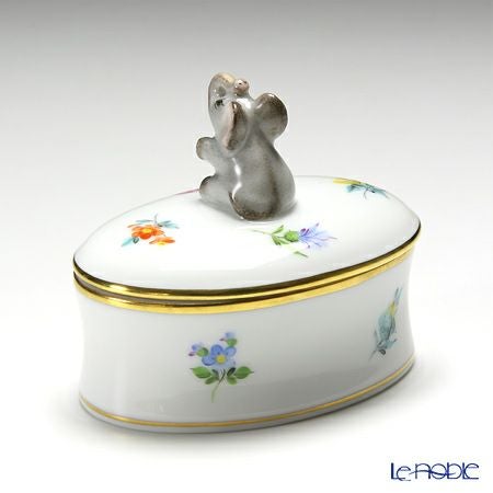 ヘレンド ミルフルール MF 06114-0-70 オーバルボックス（ゾウ）