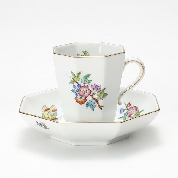 ヘレンド ヴィクトリア・プレーン VA 04307-0-00 モカカップ＆ソーサー（オクタゴナル）