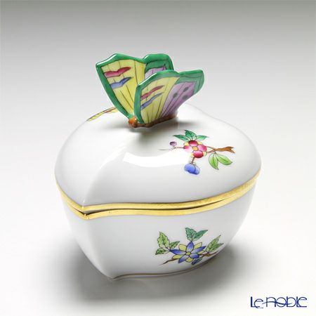 ヘレンド ヴィクトリア・プレーン VA 06005-0-17 ハートボックス（チョウ）