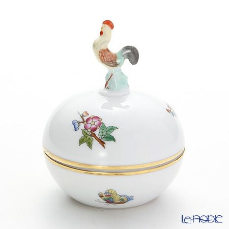 ヘレンド ヴィクトリア・プレーン VA 06033-0-16 ラウンドボックス（ニワトリ） 8cm