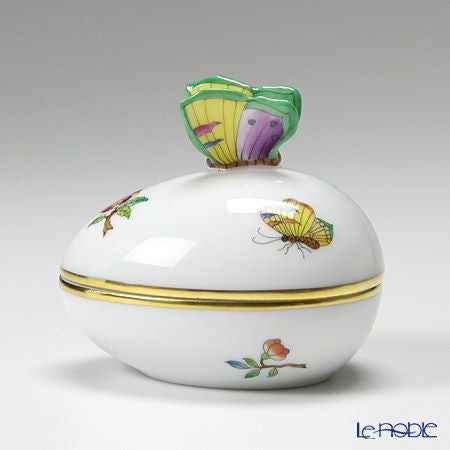 ヘレンド ヴィクトリア・プレーン VA 06054-0-17 エッグボックス 横 チョウ 7cm