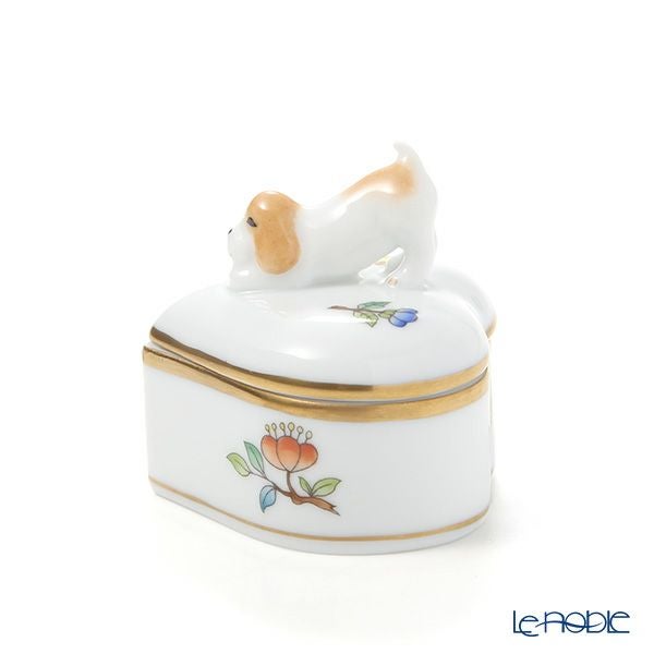 ヘレンド ヴィクトリア・プレーン VA 06112-0-91 ハートボックス（ドッグ）