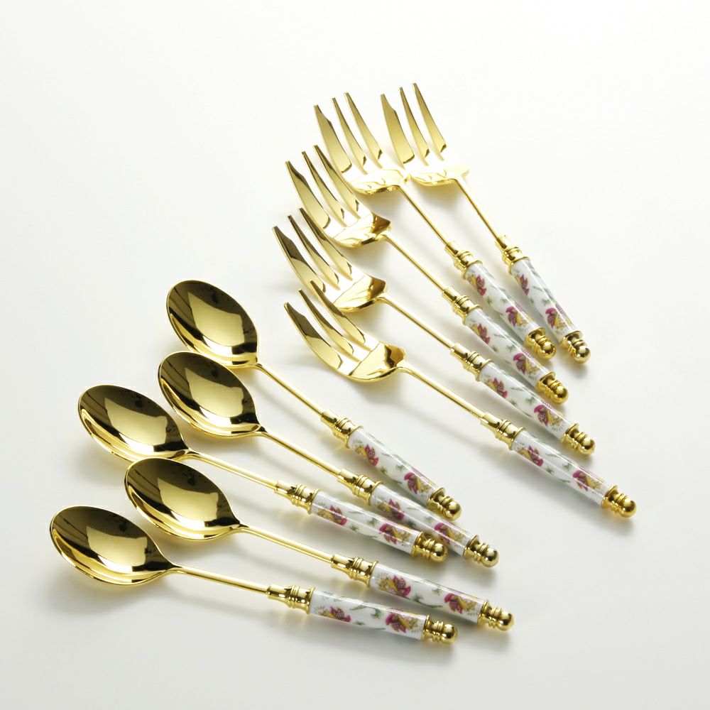 MINTON花柄金メッキカトラリーセット 送料込 未使用 MINTON カトラリーセット 花柄 - メルカリ