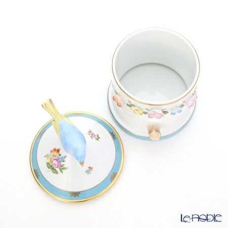 ヘレンド ローズチューリップ ブルー RTFB 06067-0-91 バードハウスボックス 19cm 1ライン