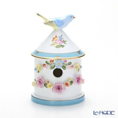 ヘレンド ローズチューリップ ブルー RTFB 06067-0-92 バードハウスボックス 19cm 2ライン