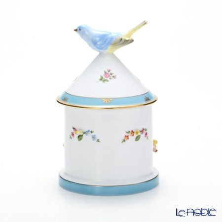 ヘレンド ローズチューリップ ブルー RTFB 06067-0-92 バードハウスボックス 19cm 2ライン
