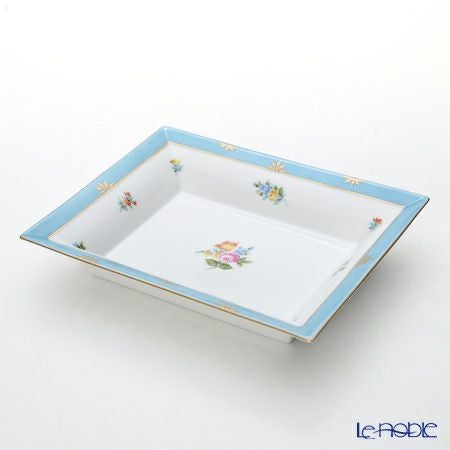 ヘレンド ローズチューリップ ブルー RTFB 07631-0-00 スクエアトレイ 16×19cm