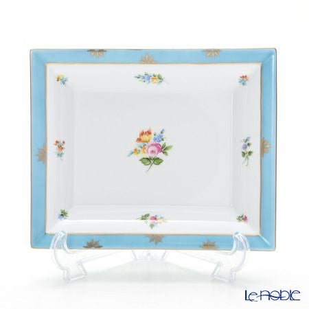 ヘレンド ローズチューリップ ブルー RTFB 07631-0-00 スクエアトレイ 16×19cm