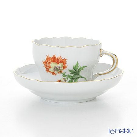 マイセン（Meissen） ベーシックフラワー（一つ花） 030110／00582／08 コーヒーカップ＆ソーサー 200ml Motiv No.8 ケシ