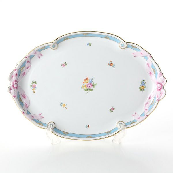 ヘレンド ローズチューリップ ブルー RTFB 20400-0-00 パーティートレイ 38cm