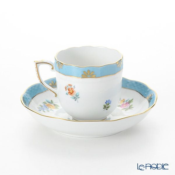 ヘレンド ローズチューリップ ブルー RTFB 20707-0-00 モカカップ＆ソーサー 150ml