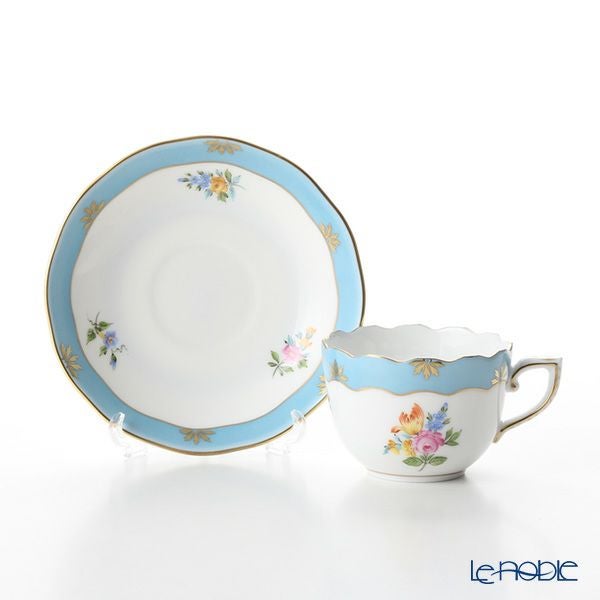 ヘレンド ローズチューリップ ブルー RTFB 20711-0-00 モカカップ＆ソーサー 100ml
