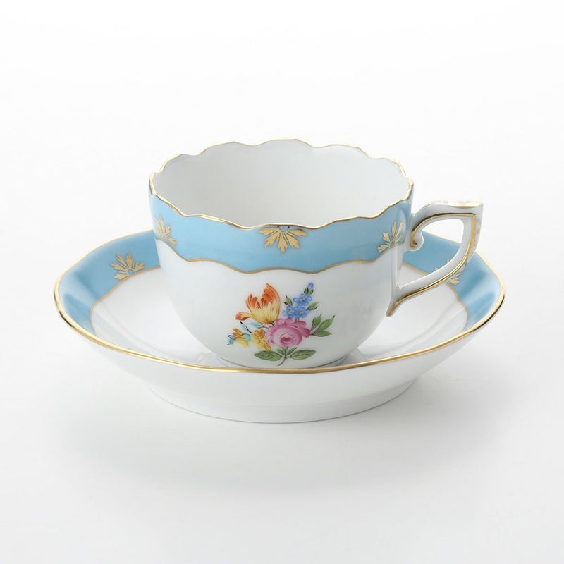 ヘレンド ローズチューリップ ブルー RTFB 20711-0-00 モカカップ＆ソーサー 100ml