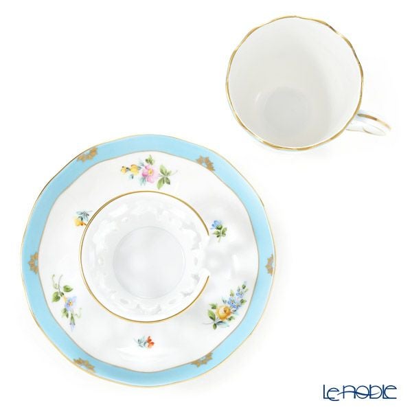 ヘレンド (HEREND) ローズチューリップブルー RTFB チョコレートカップ＆ソーサー 00713-0-00