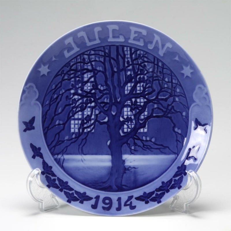 ロイヤルコペンハーゲン（Royal Copenhagen） イヤープレート 1914年／大正3年 「木にとまるすずめ」