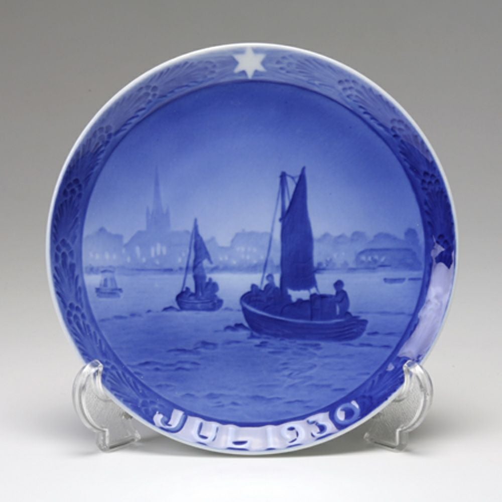 ロイヤルコペンハーゲン（Royal Copenhagen） イヤープレート 1930年／昭和5年 「漁船」
