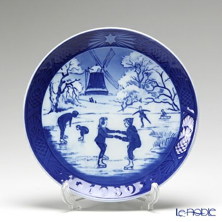 ロイヤルコペンハーゲン（Royal Copenhagen） イヤープレート 1989年／平成元年 「思い出のスケートリンク」
