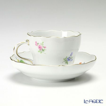 マイセン（Meissen） ベーシックフラワー（二つ花） 040110／00582／34 コーヒーカップ＆ソーサー 200ml Motiv No.34 スミレ