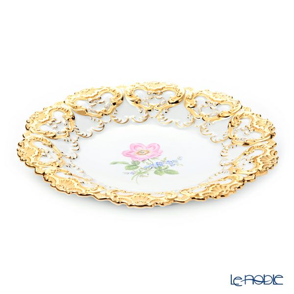 マイセン（Meissen） 040199／54101（54m02）／13 飾り皿（二つ花） 27cm Motiv No.13 野バラ