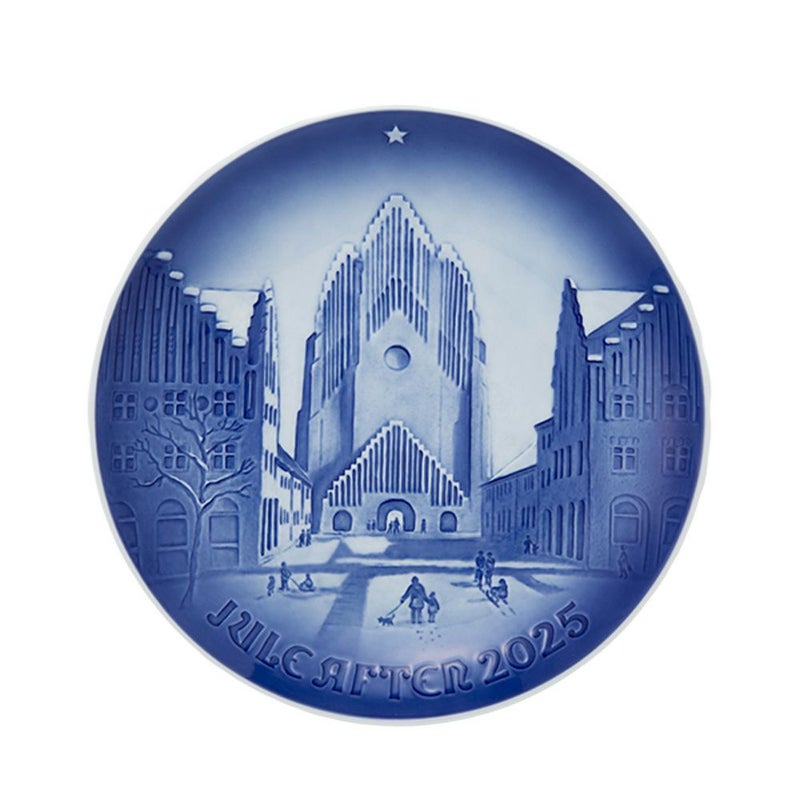 ビングオーグレンダール（Bing＆Grondahl） イヤープレート／クリスマスプレート 2025年／令和7年 「GRUNDTVIGS CHARCH グルントヴィークス教会」18cm 1074928