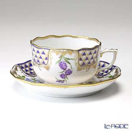 ヘレンド (HEREND) ブルーダイヤモンド MTFC 20724-0-00／20724 ティーカップ＆ソーサー 200ml