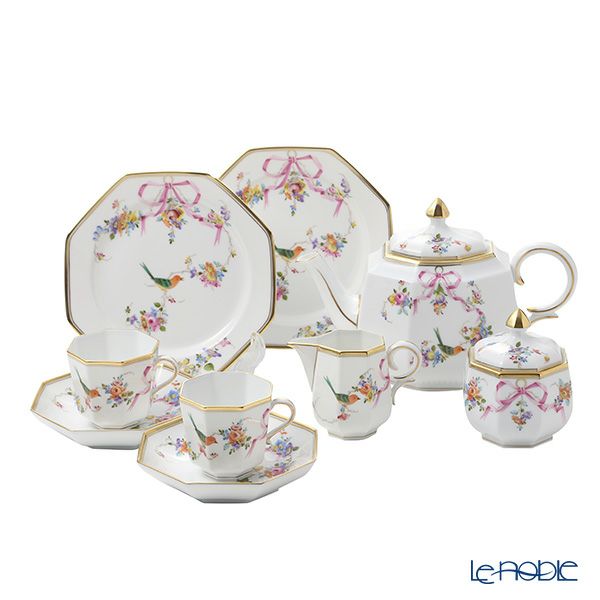 ヘレンド 地中海の庭 ティーセット オクタゴナル 2人用